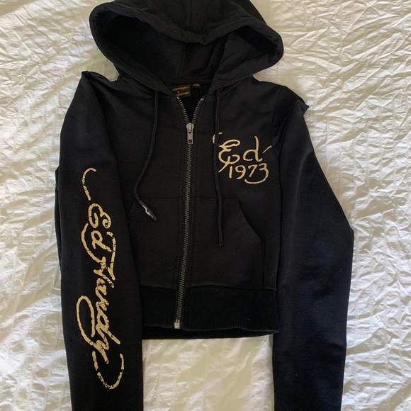 Urban Outfitters Ed Hardy Cropped Vintage Zip-Up - Picture 1 of 4